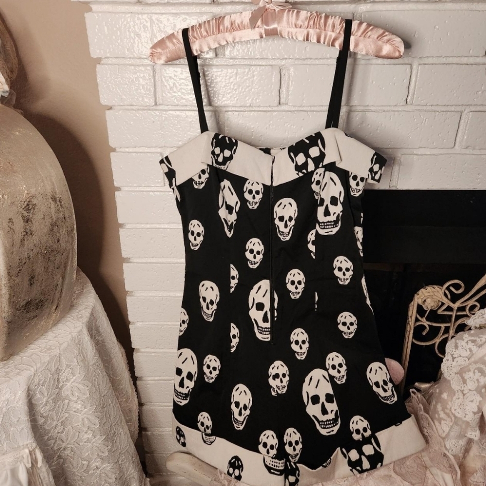 ♡ SOLD ♡ ️ very rare vintage betsey johnson skull romper ♡